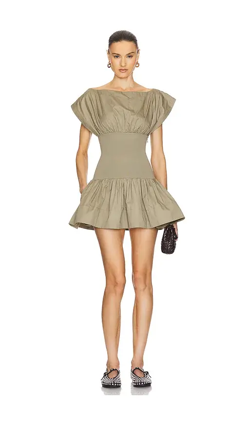 Helsa Rib Mix Shirting Mini Dress