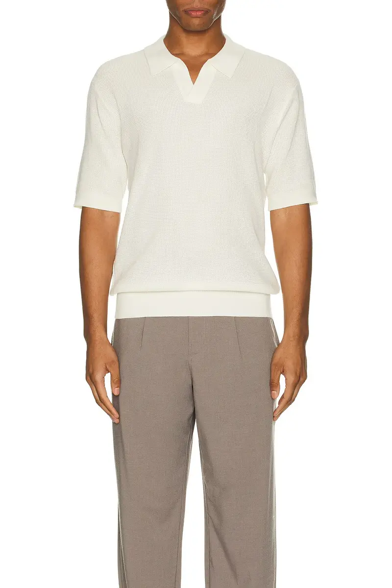 SATURDAYS NYC Alex Merino Wool Open Placket Polo | Thumbnail 3