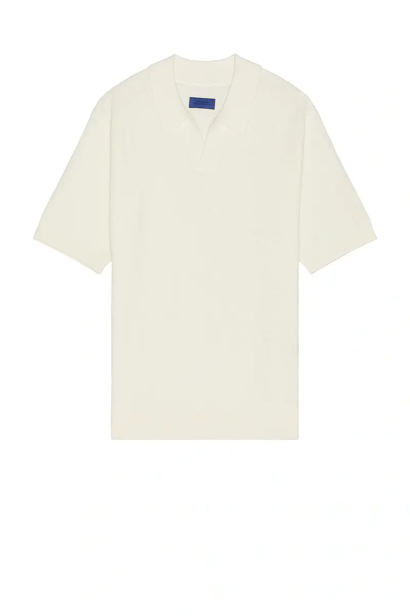 SATURDAYS NYC Alex Merino Wool Open Placket Polo