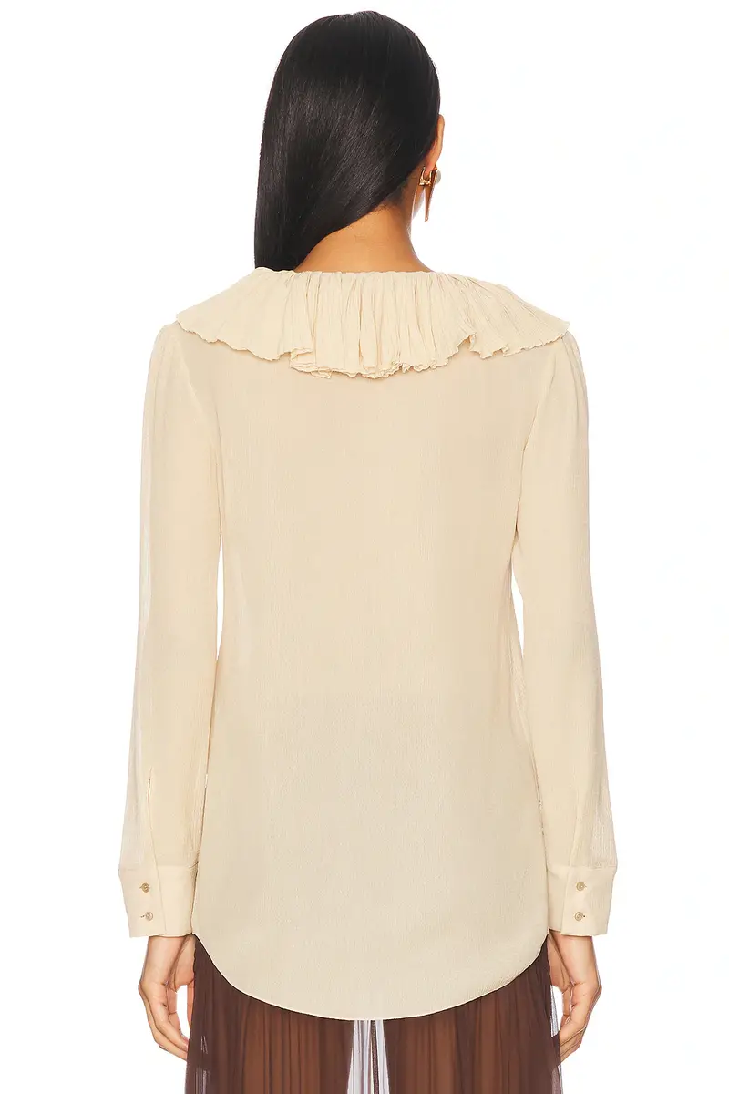 Saint Laurent Long Sleeve Ruffle Blouse | Thumbnail 3 Saint Laurent Long Sleeve Ruffle Blouse | Thumbnail 3