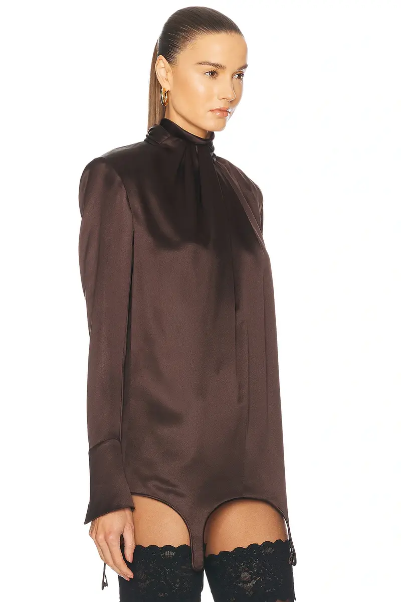 Saint Laurent Mockneck Blouse | Thumbnail 2 Saint Laurent Mockneck Blouse | Thumbnail 2