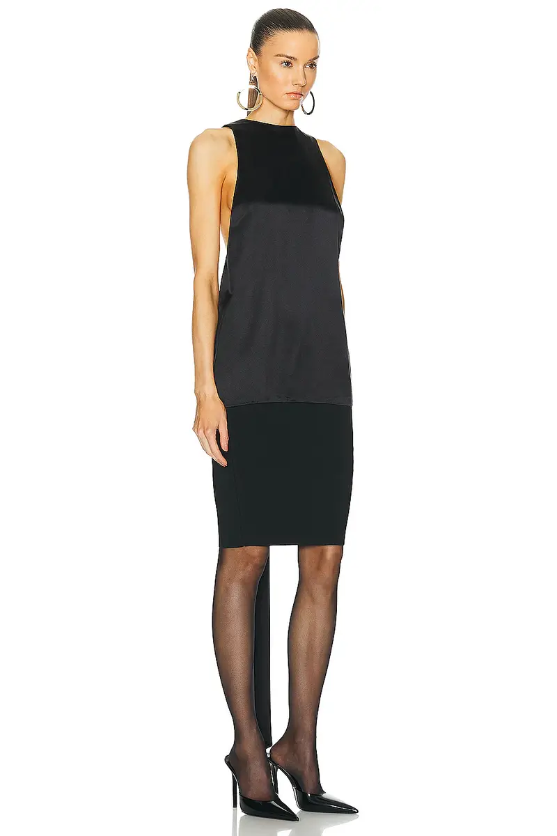 Saint Laurent Satin Drape Tank Top | Thumbnail 3