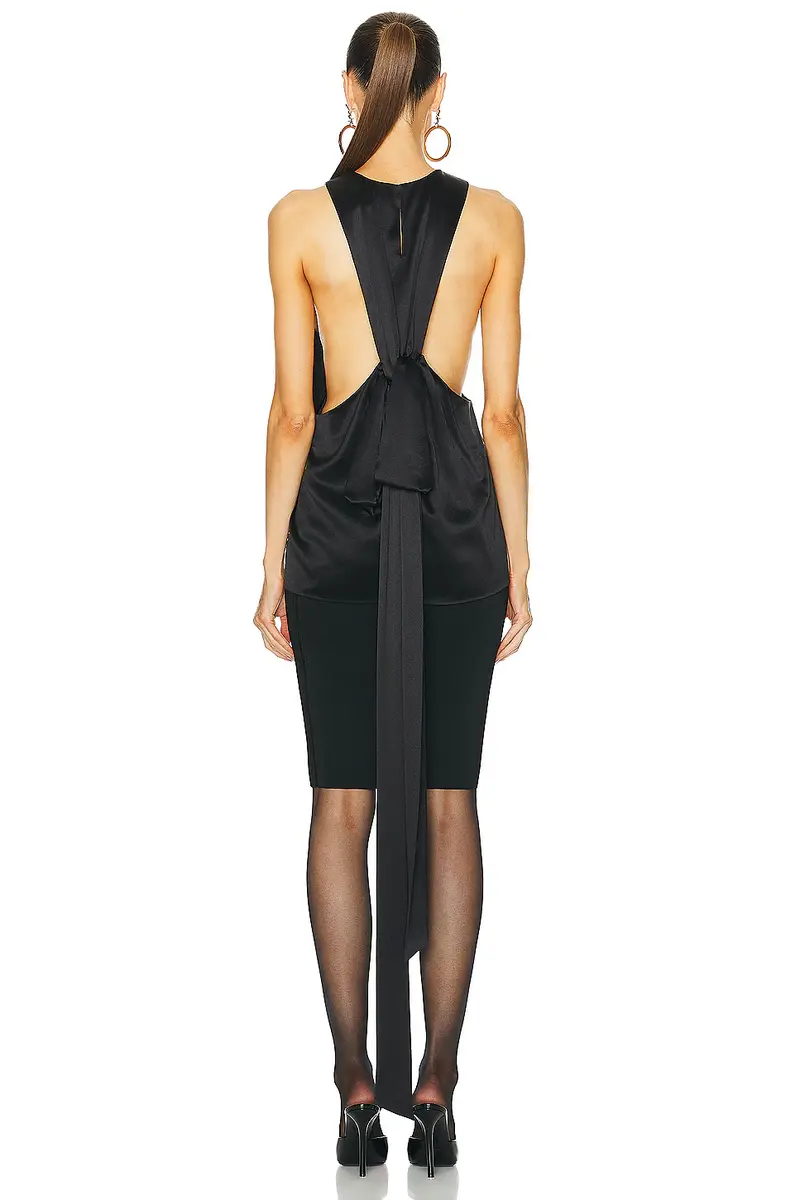 Saint Laurent Satin Drape Tank Top | Thumbnail 4