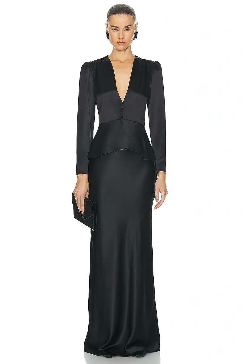 Saint Laurent Satin Long Sleeve Blouse | Thumbnail 4 Saint Laurent Satin Long Sleeve Blouse | Thumbnail 4