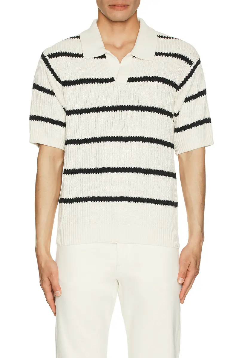 Frame Striped Polo Sweater | Thumbnail 3 Frame Striped Polo Sweater | Thumbnail 3