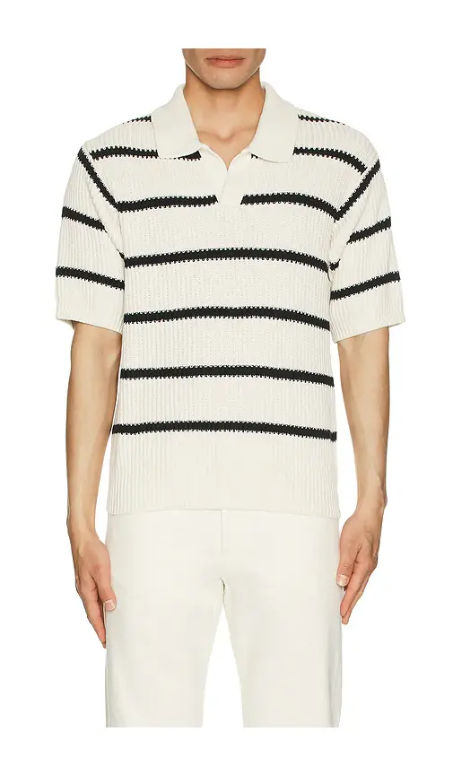 Frame Striped Polo Sweater