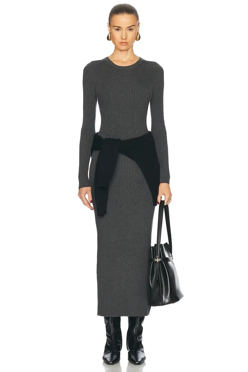 ENZA COSTA Silk Sweater Rib Crew Dress | Thumbnail 4 ENZA COSTA Silk Sweater Rib Crew Dress | Thumbnail 4