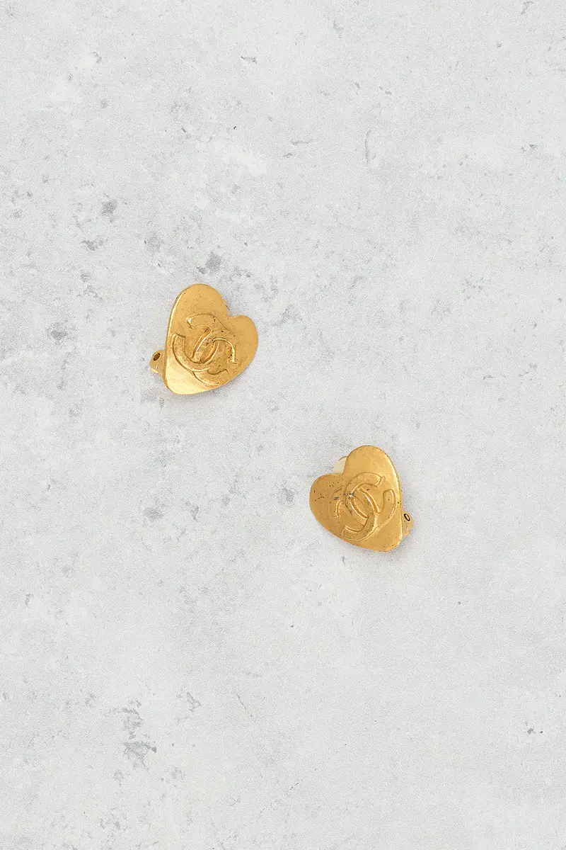 Chanel Chanel 1995 Heart Clip-On Earrings | Thumbnail 2