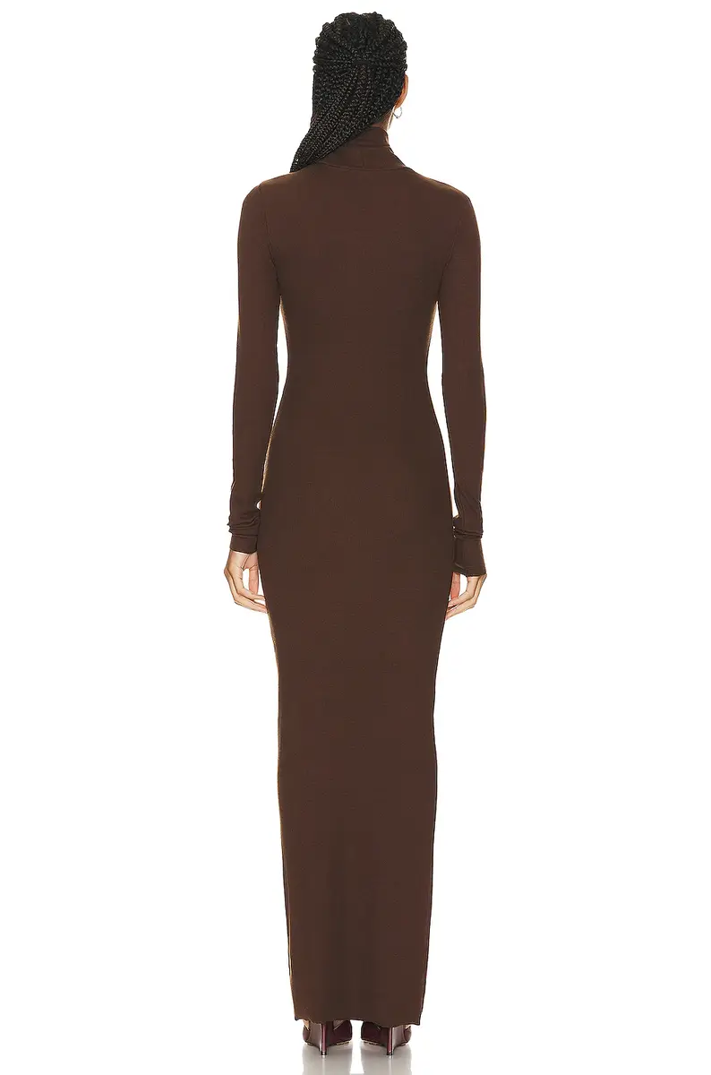 ÉTERNE Long Sleeve Turtleneck Maxi Dress | Thumbnail 3