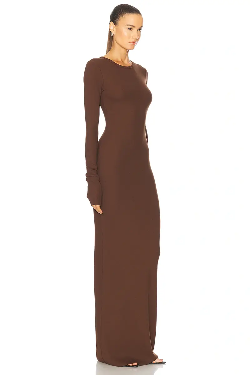 ÉTERNE Long Sleeve Crewneck Maxi Dress | Thumbnail 2