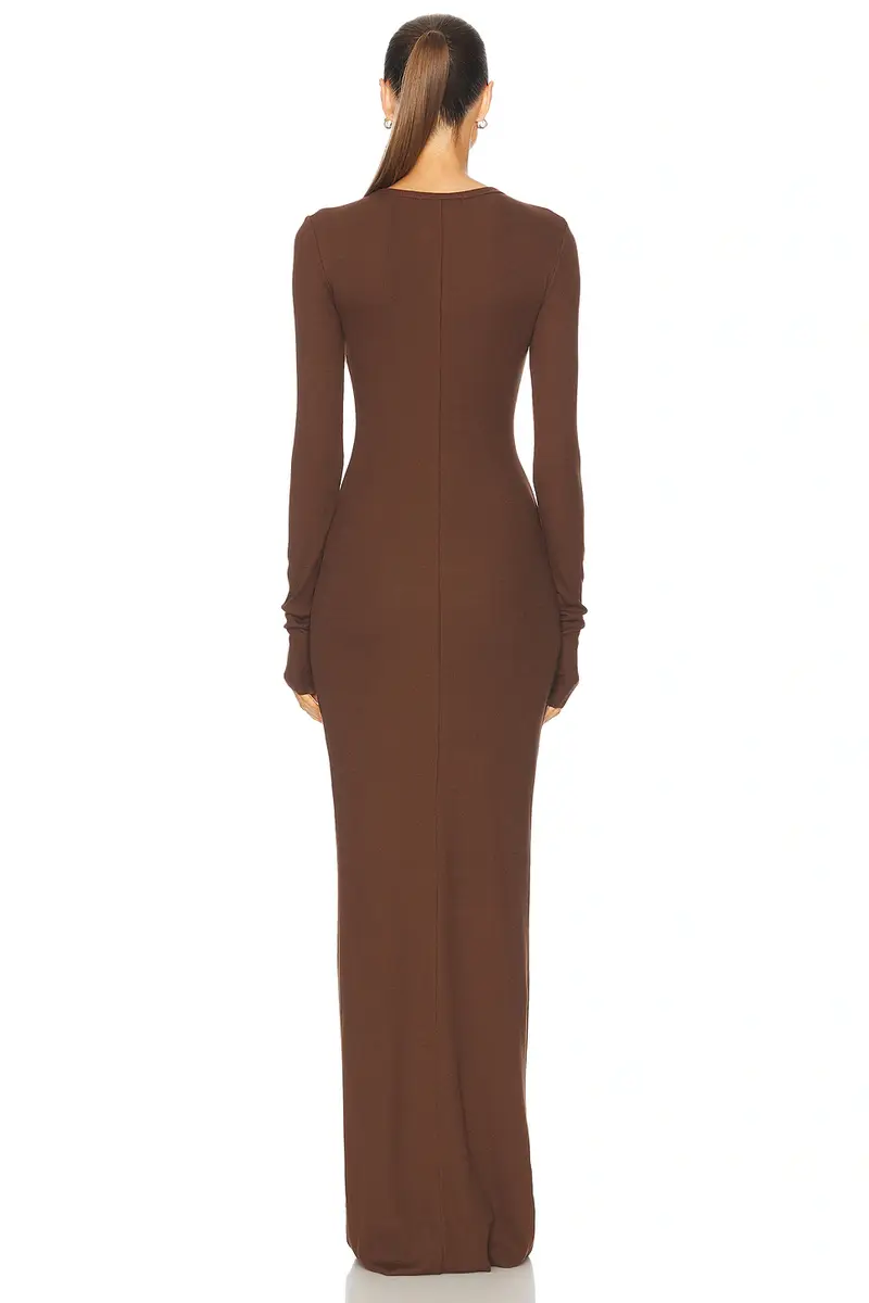 ÉTERNE Long Sleeve Crewneck Maxi Dress | Thumbnail 3