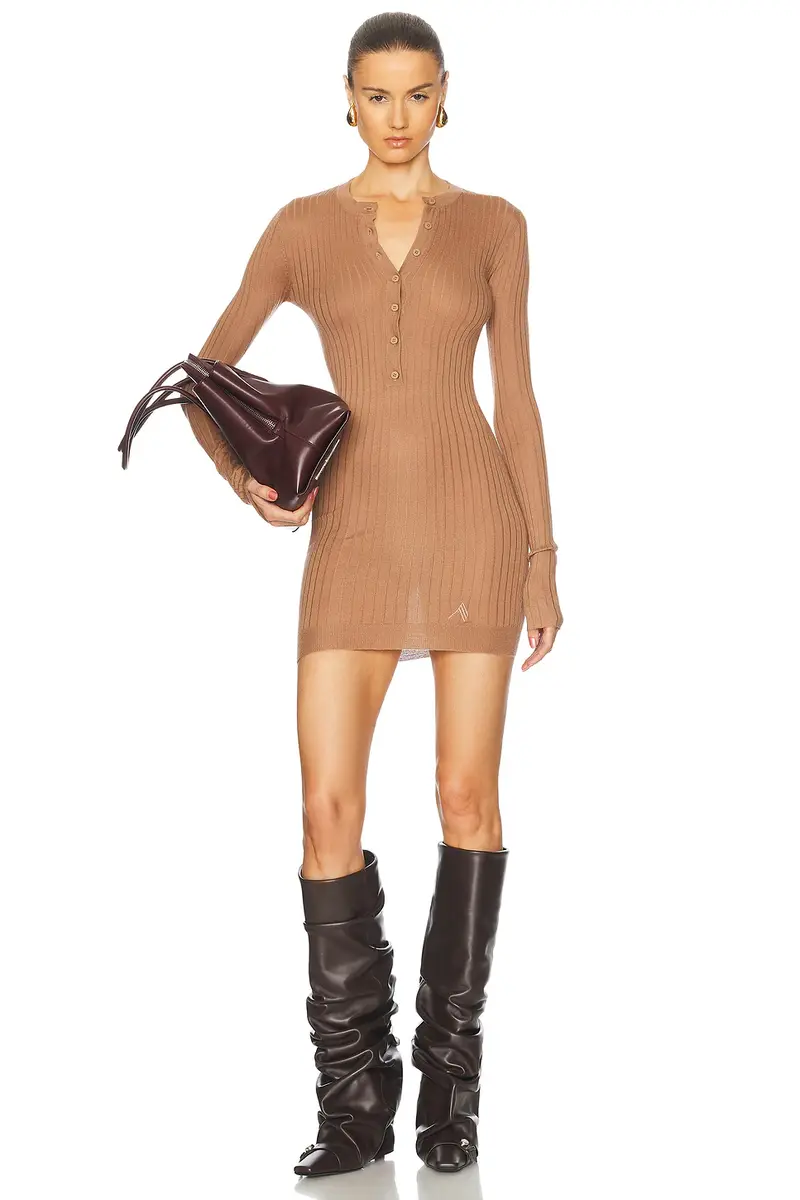 The Attico Long Sleeve Mini Dress | Image 1 The Attico Long Sleeve Mini Dress | Image 1