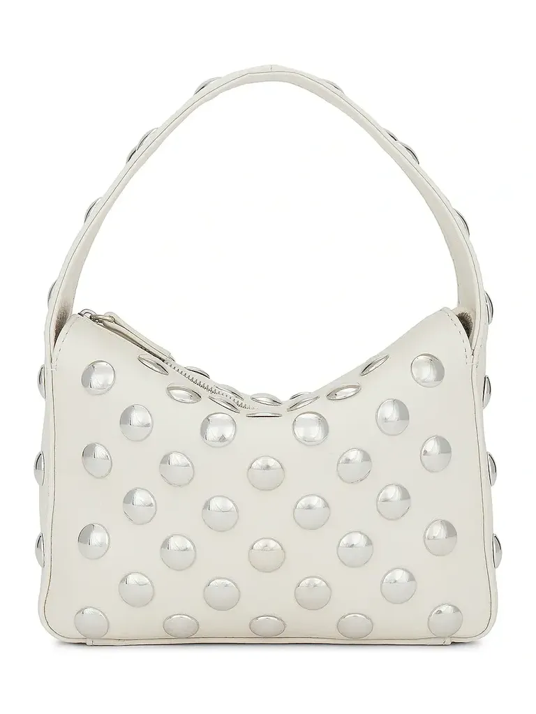 Elena Small Silver Stud Shoulder Bag