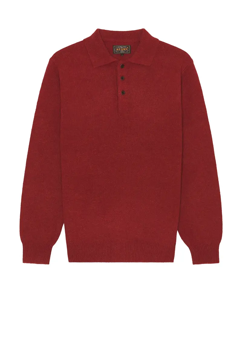 Beams Plus Knit Polo 9G Sweater | Thumbnail 4 Beams Plus Knit Polo 9G Sweater | Thumbnail 4