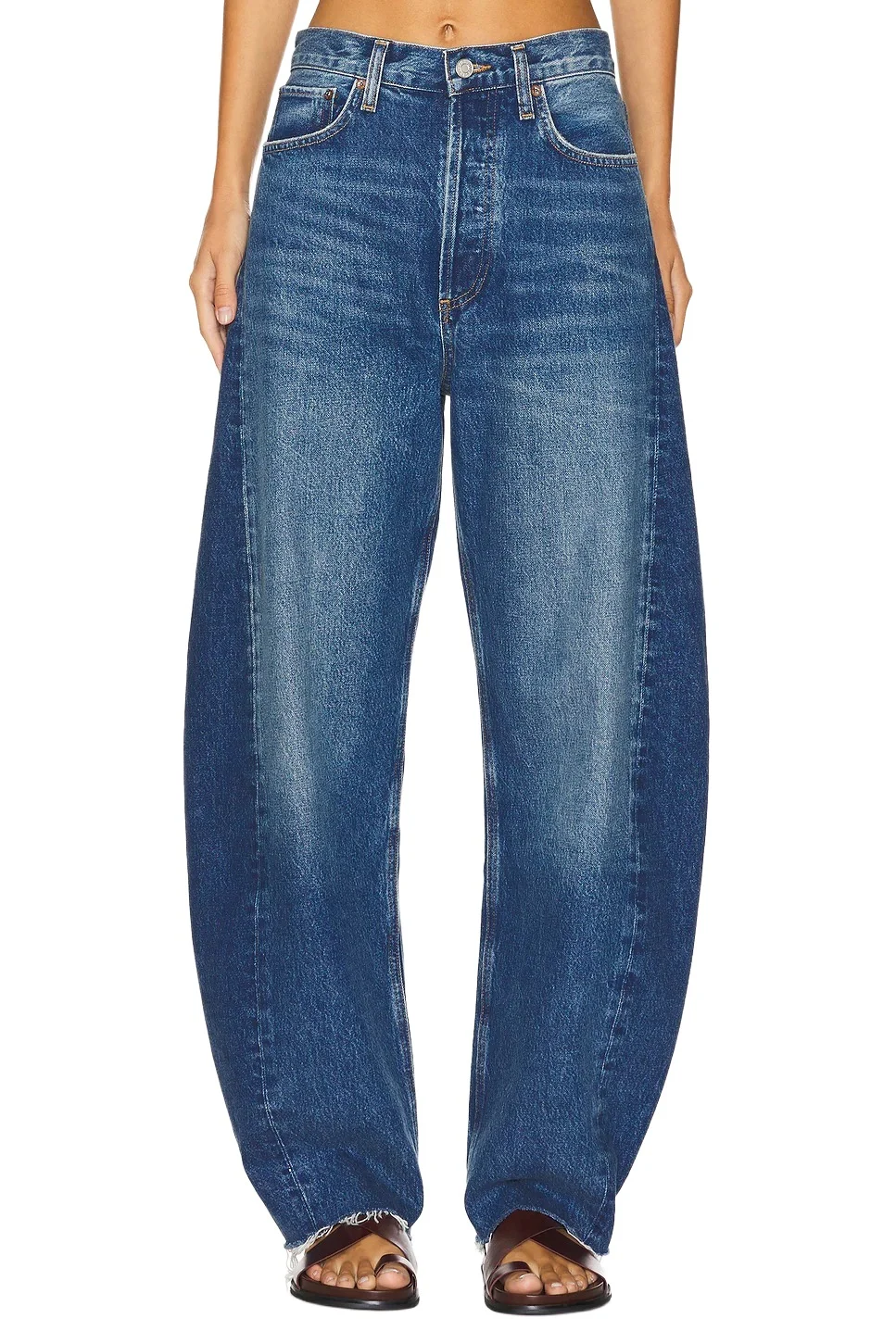 Luna Pieced High Rise Curved Taper Jeans
