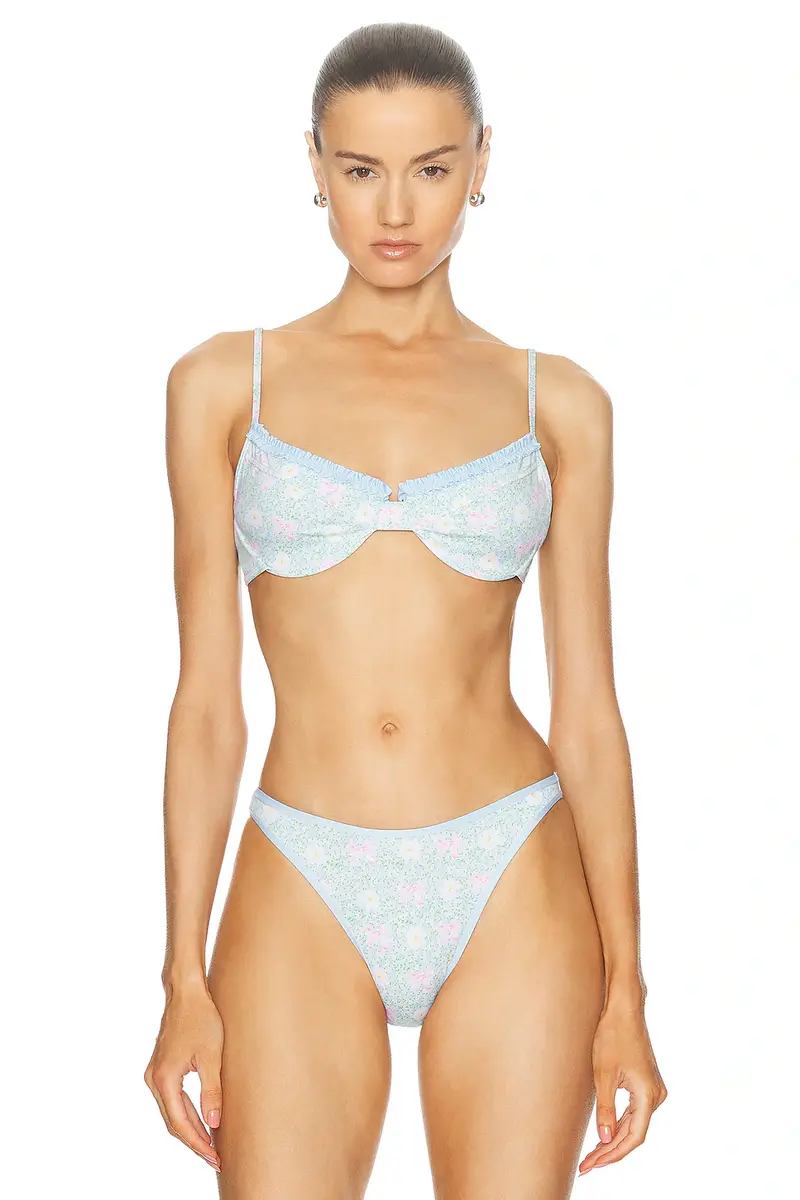 Heavy Manners X Elsa Hosk Ruffled Up Underwire Bikini Top | Image 1 Heavy Manners X Elsa Hosk Ruffled Up Underwire Bikini Top | Image 1