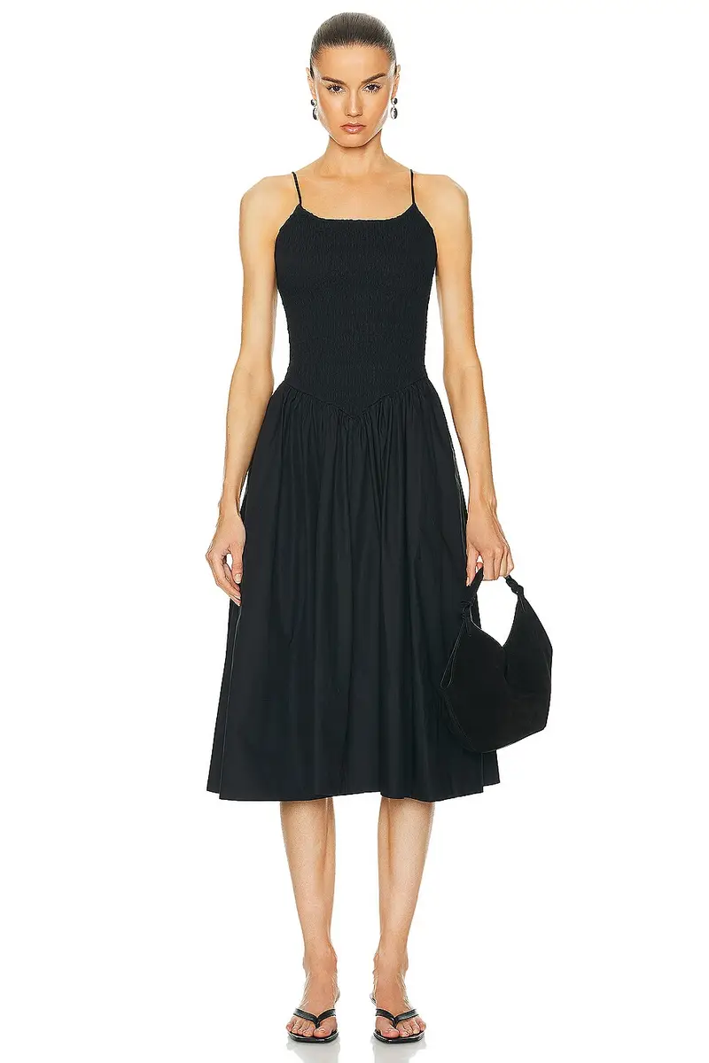L'Academie Armanda Poplin Midi Dress