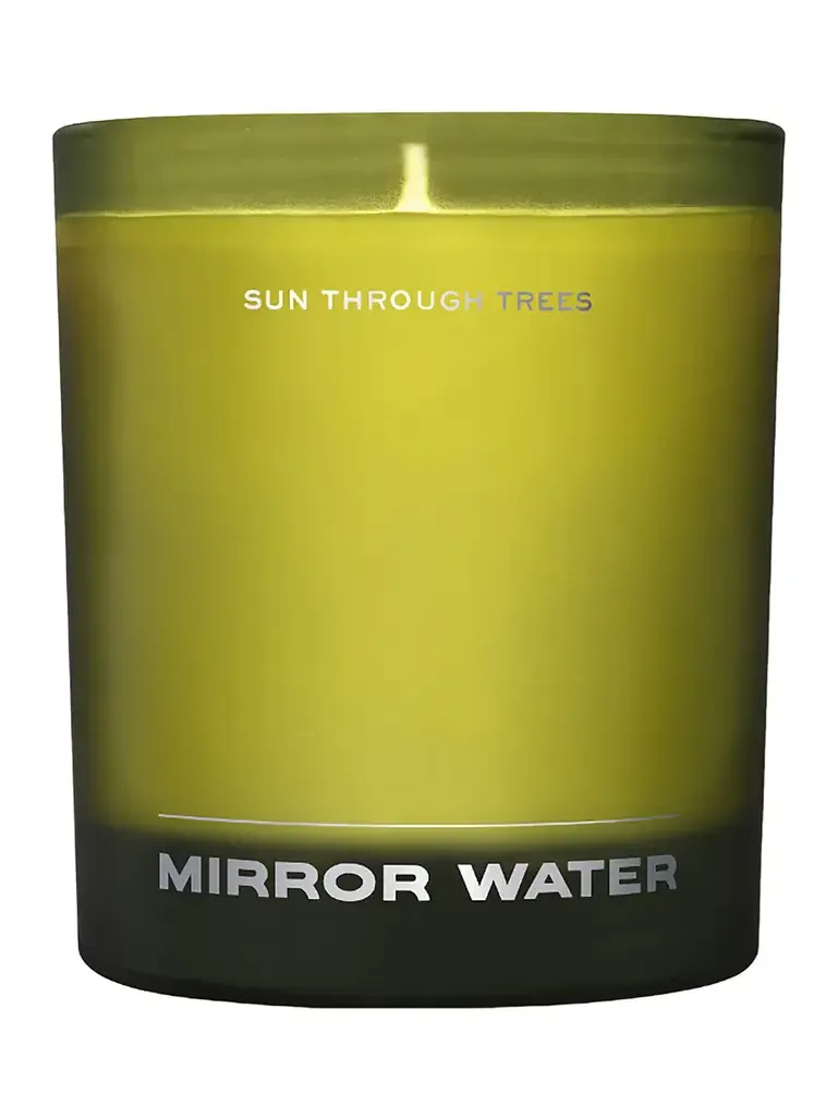 Mirror Water Sun Through Trees Candle