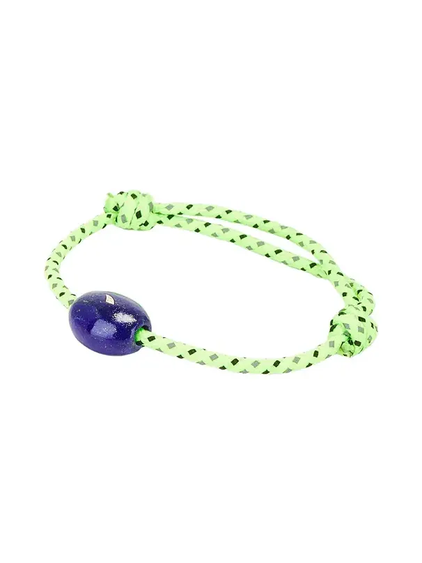 Cowry Bead Baguette Blue Sapphire Surf Cord Bracelet