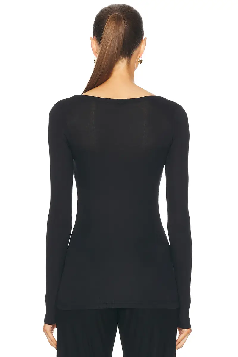 Balenciaga Long Sleeve Decollete Top | Thumbnail 3 Balenciaga Long Sleeve Decollete Top | Thumbnail 3