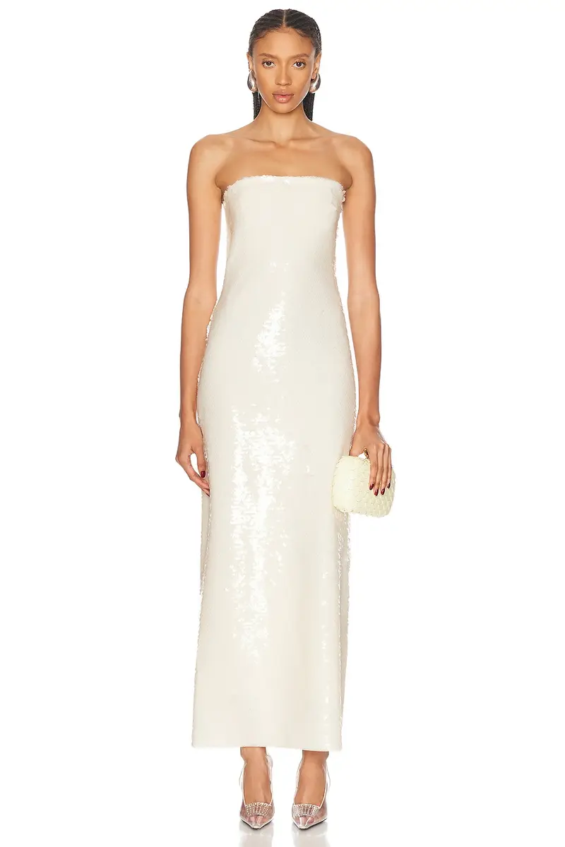 SEV Sequin Strapless Midi Dress | Image 1 SEV Sequin Strapless Midi Dress | Image 1