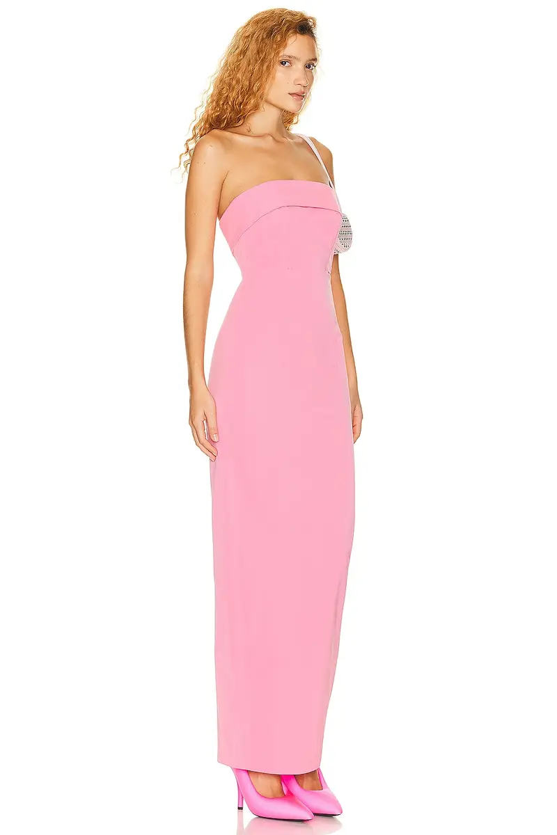 Helsa Tech Gabardine Long Strapless Dress | Thumbnail 4 Helsa Tech Gabardine Long Strapless Dress | Thumbnail 4