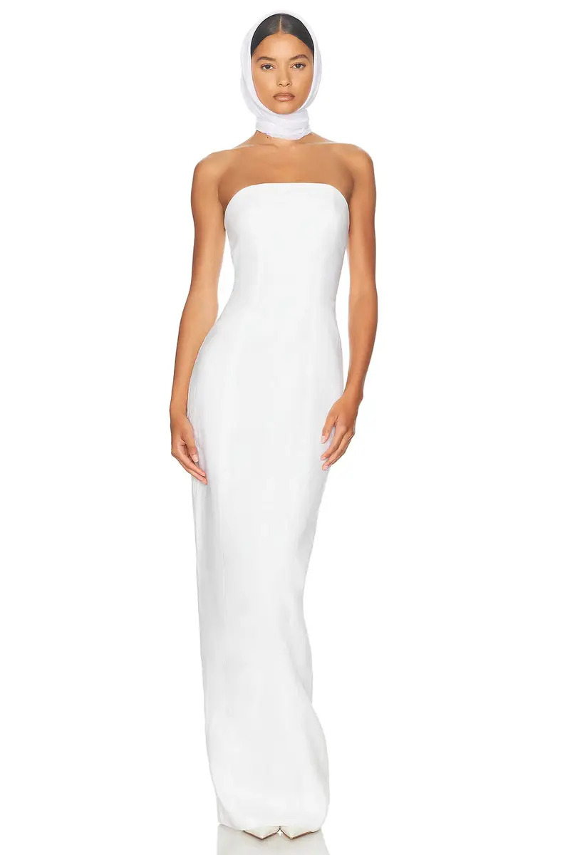 Helsa Linen Strapless Maxi Dress | Thumbnail 3 Helsa Linen Strapless Maxi Dress | Thumbnail 3