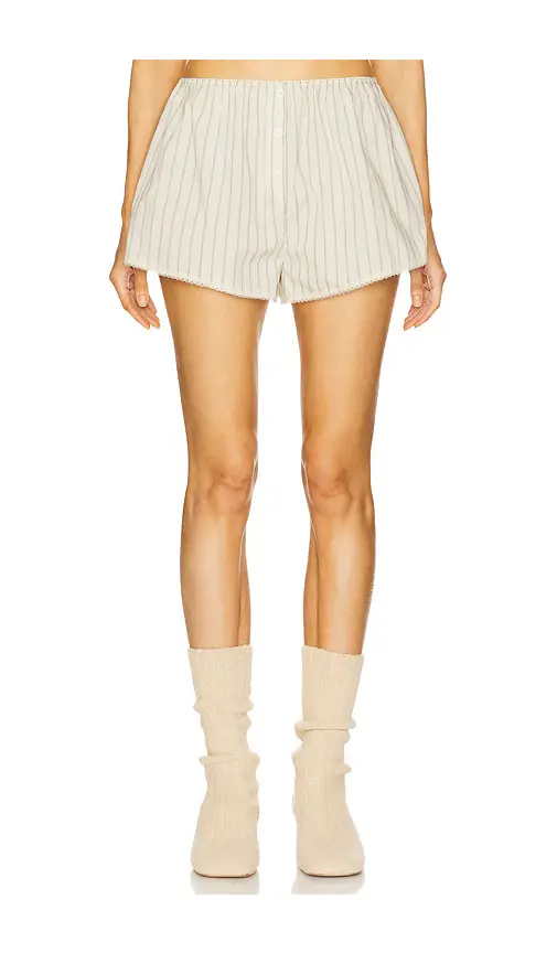 Helsa Pinstripe Poplin House Short | Image 1 Helsa Pinstripe Poplin House Short | Image 1