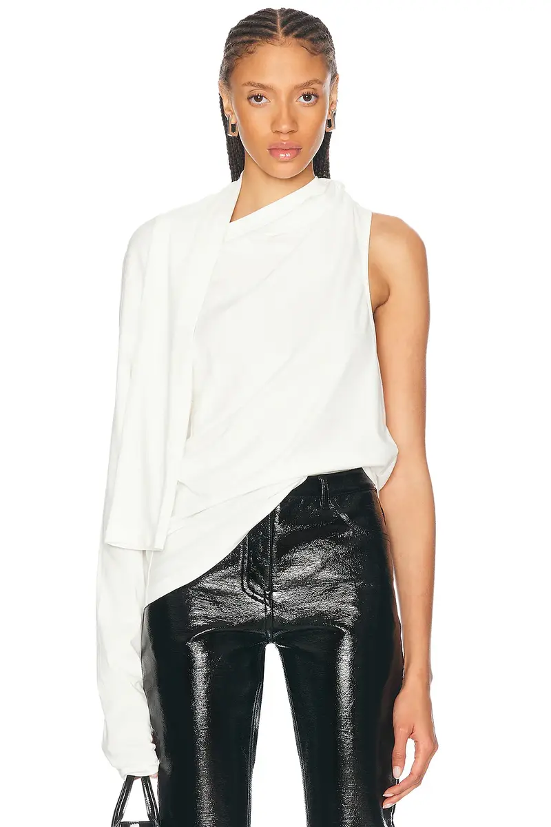Courreges Off Shoulder Tee | Image 1 Courreges Off Shoulder Tee | Image 1