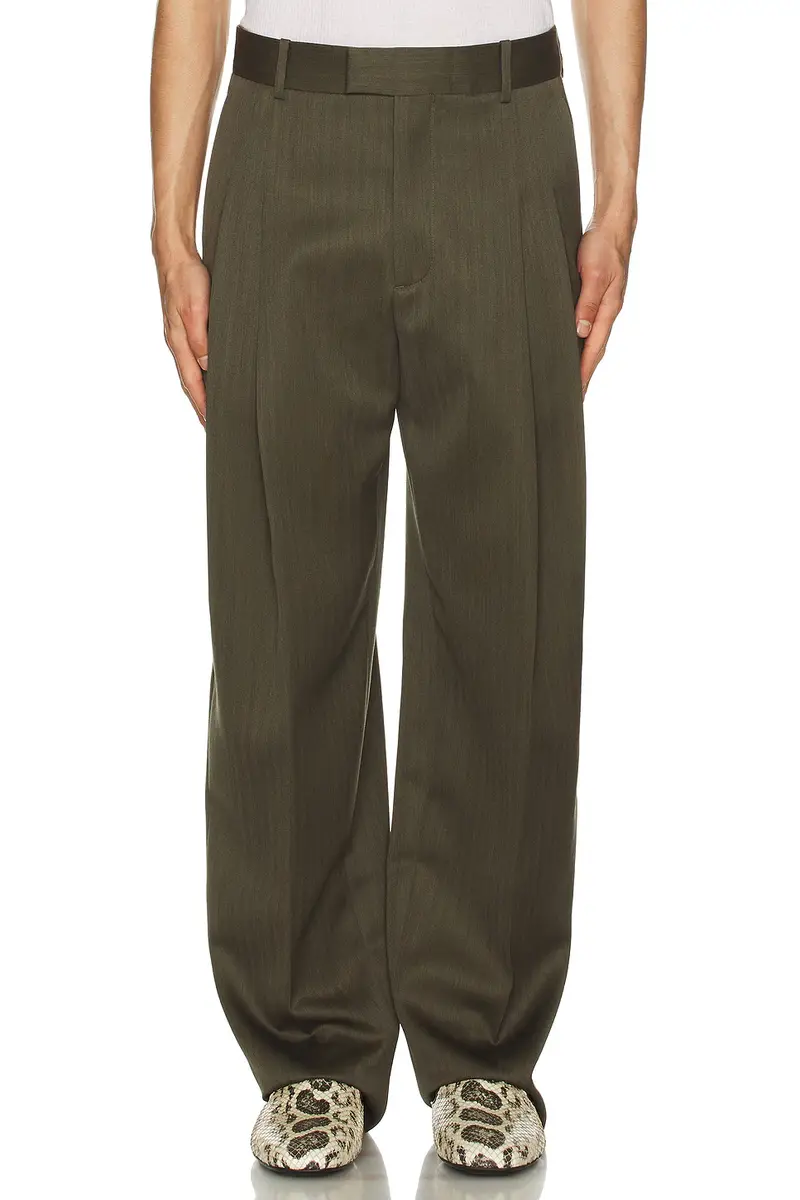Bottega Veneta Subtle Wool Chevron Two Pleats Straight Trousers | Thumbnail 3 Bottega Veneta Subtle Wool Chevron Two Pleats Straight Trousers | Thumbnail 3