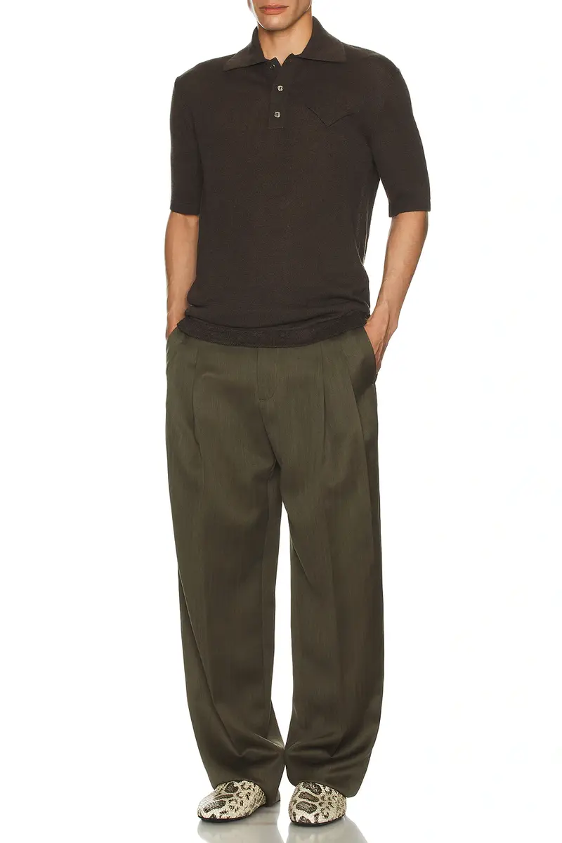 Bottega Veneta Subtle Wool Chevron Two Pleats Straight Trousers | Thumbnail 5 Bottega Veneta Subtle Wool Chevron Two Pleats Straight Trousers | Thumbnail 5