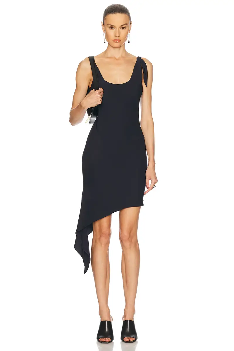 Courreges Knot Tech Crepe Dress | Image 1 Courreges Knot Tech Crepe Dress | Image 1
