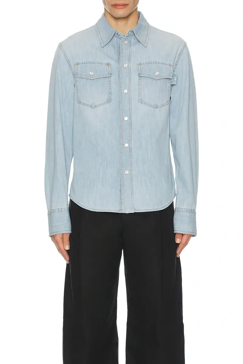 Bottega Veneta Bleached Light Denim Shirt | Thumbnail 3 Bottega Veneta Bleached Light Denim Shirt | Thumbnail 3