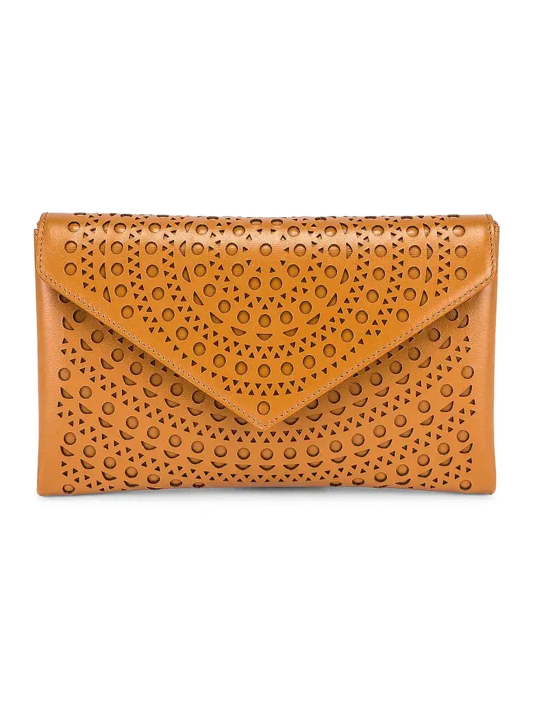 Oum 20 Leather Laser Cut Clutch