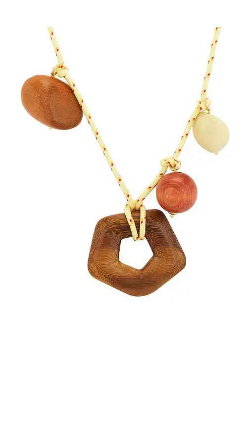 Timeless Pearly Wooden Charms Necklace | Thumbnail 2