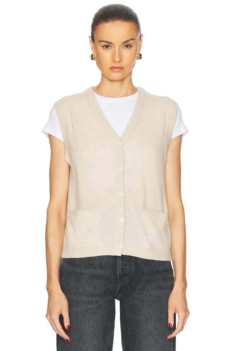 ÉTERNE Elton Cashmere Cardigan Vest | Thumbnail 2
