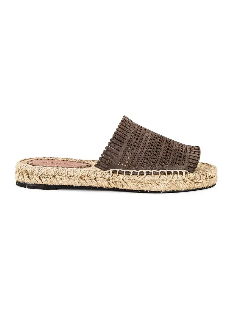 Alaïa Leather Laser Cut Flat Espadrilles