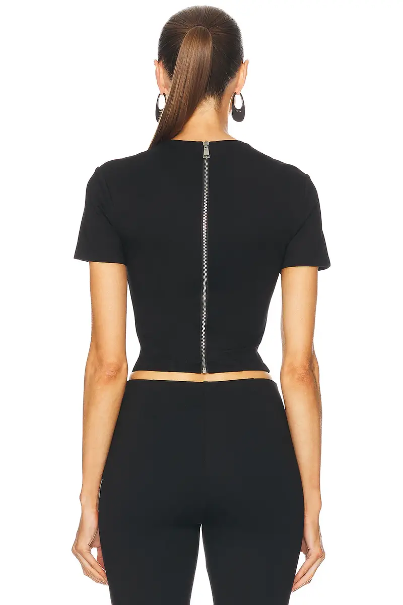 AREA Zipper Bustier Cup T-Shirt | Thumbnail 3