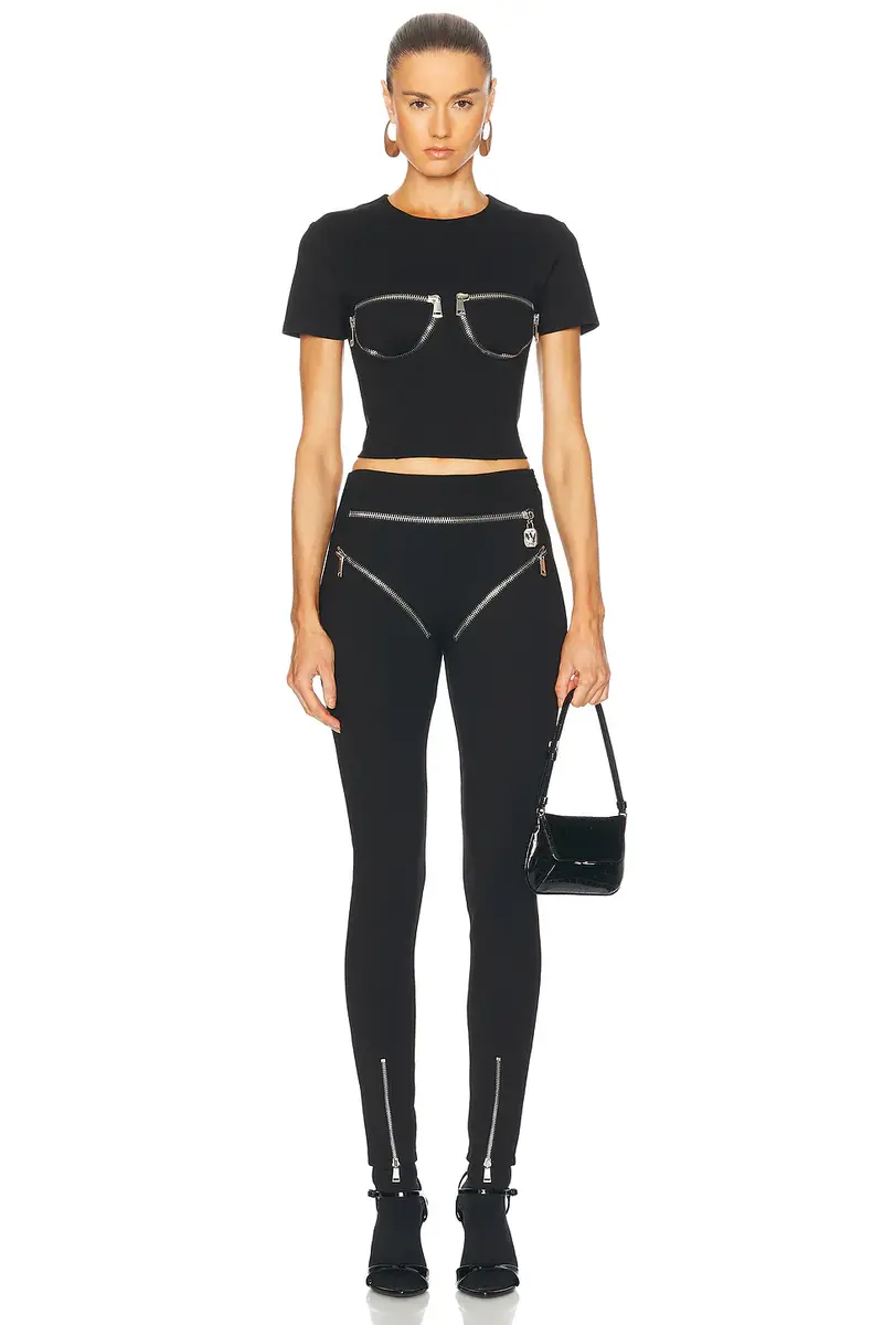 AREA Zipper Bustier Cup T-Shirt | Thumbnail 4