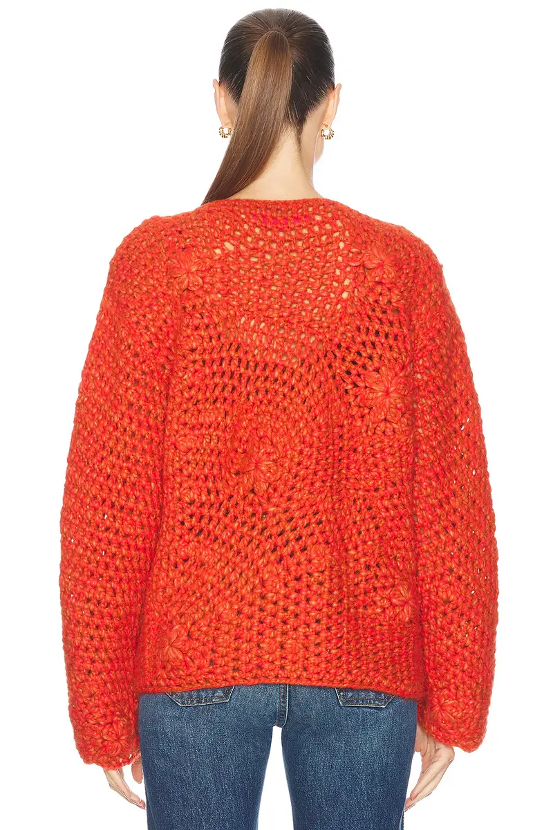 The Elder Statesman Crochet Boxy Cardigan | Thumbnail 4 The Elder Statesman Crochet Boxy Cardigan | Thumbnail 4