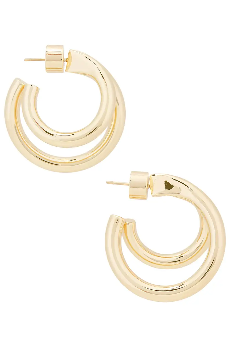 Jennifer Fisher Double Lilly Mini Hoop Earrings | Thumbnail 3 Jennifer Fisher Double Lilly Mini Hoop Earrings | Thumbnail 3