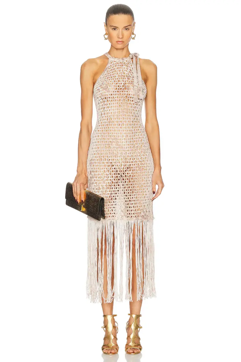BLUMARINE Long Fringe Dress