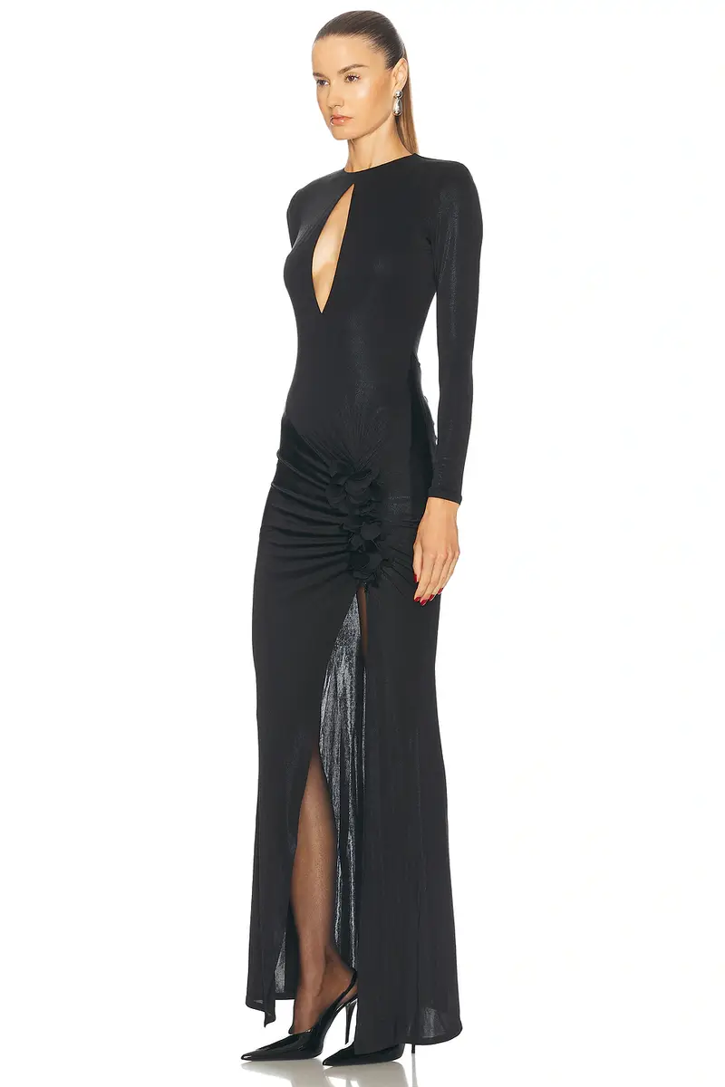 PatBo Metallic Jersey Keyhole Maxi Dress | Thumbnail 3 PatBo Metallic Jersey Keyhole Maxi Dress | Thumbnail 3