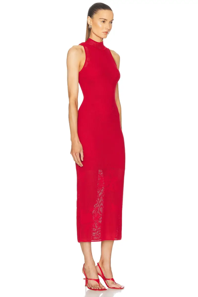 Fleur du Mal Lace Pointelle Knit Racer Dress | Thumbnail 2 Fleur du Mal Lace Pointelle Knit Racer Dress | Thumbnail 2
