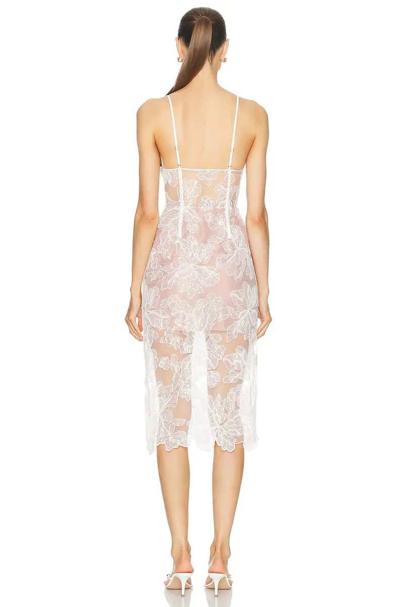 Fleur du Mal Sequin Floral Embroidered Midi Dress | Thumbnail 3 Fleur du Mal Sequin Floral Embroidered Midi Dress | Thumbnail 3