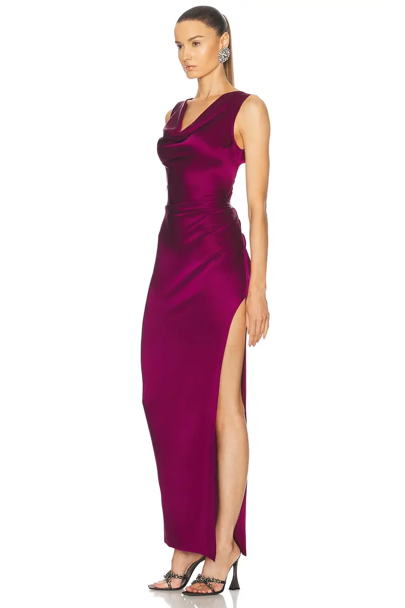 Lapointe Satin Cowl Neck Gown | Thumbnail 3 Lapointe Satin Cowl Neck Gown | Thumbnail 3
