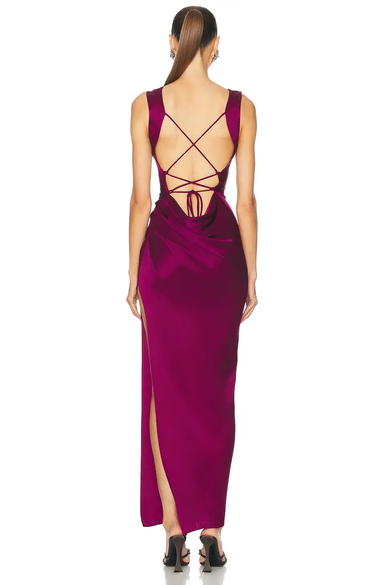 Lapointe Satin Cowl Neck Gown | Thumbnail 4 Lapointe Satin Cowl Neck Gown | Thumbnail 4