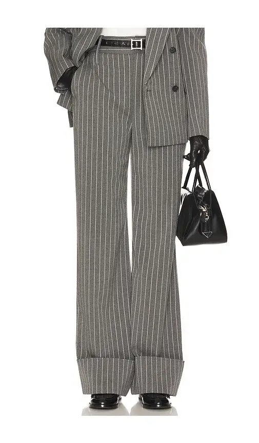 Helsa Pinstripe High Waist Cuffed Pants | Image 1 Helsa Pinstripe High Waist Cuffed Pants | Image 1