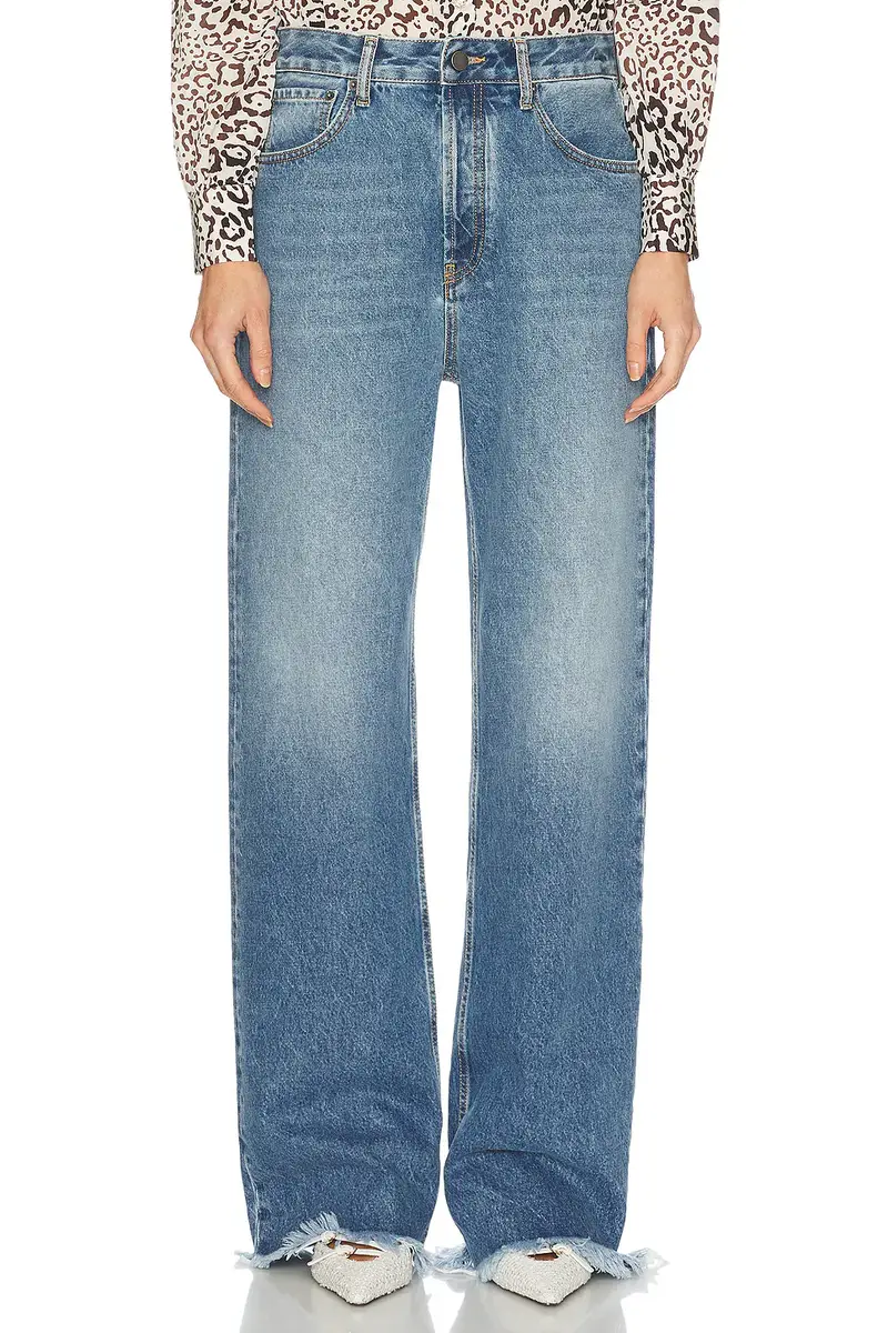 Alessandra Rich Low Waist Baggy Wide Leg Jeans