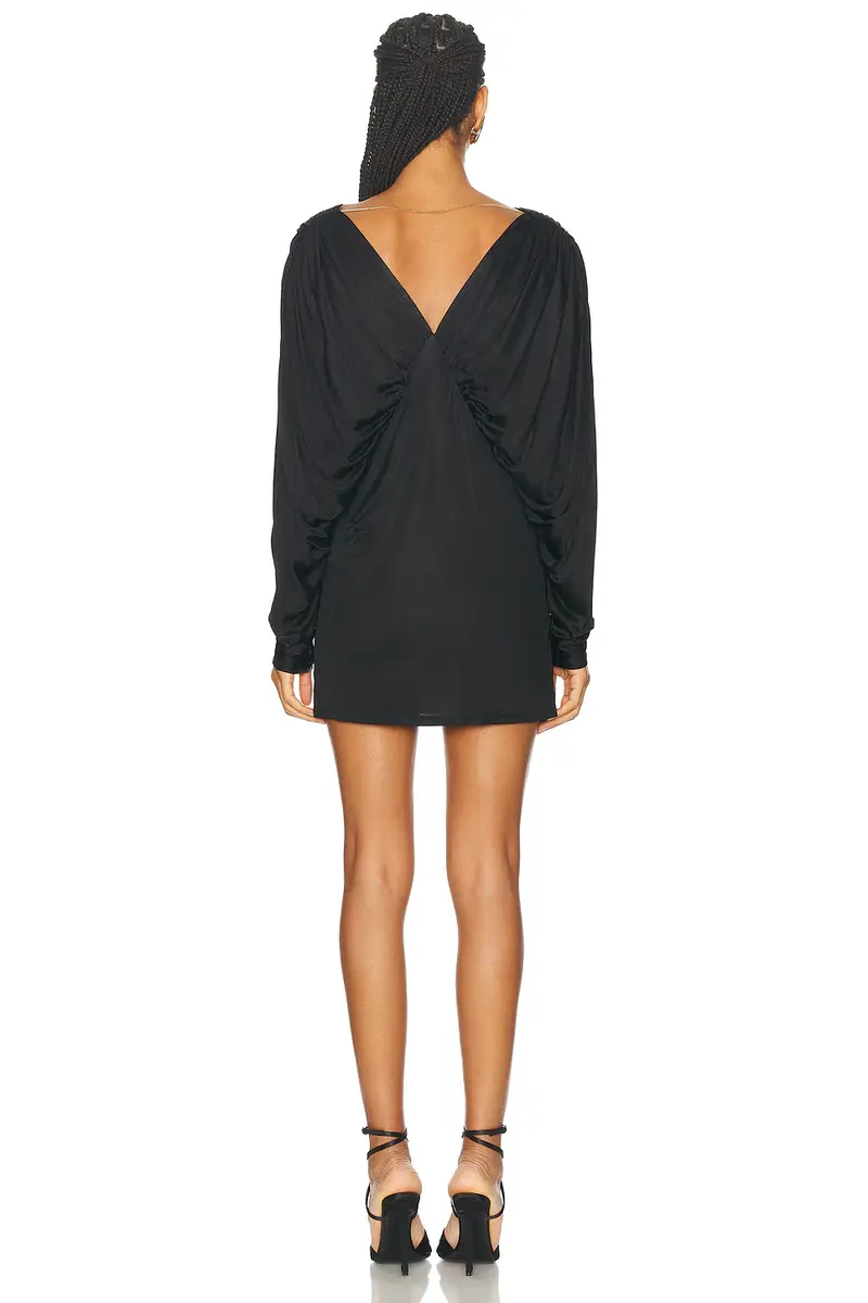 Atlein Draped V-neck Mini Dress | Thumbnail 3